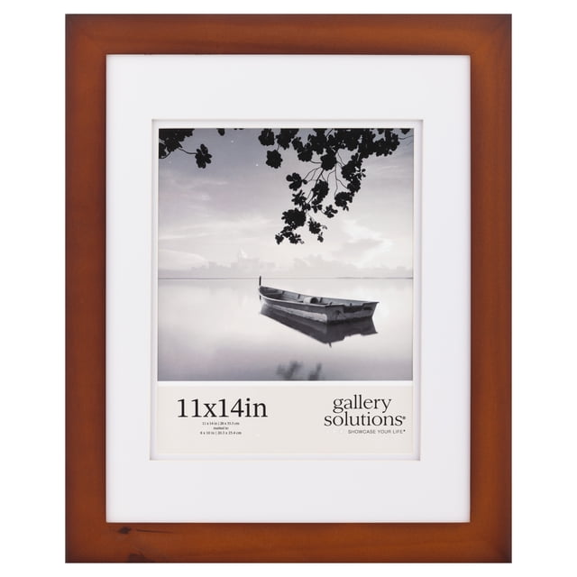 Gallery Solutions Flat Cherry Picture Frame Double White Mat Airfloat ...