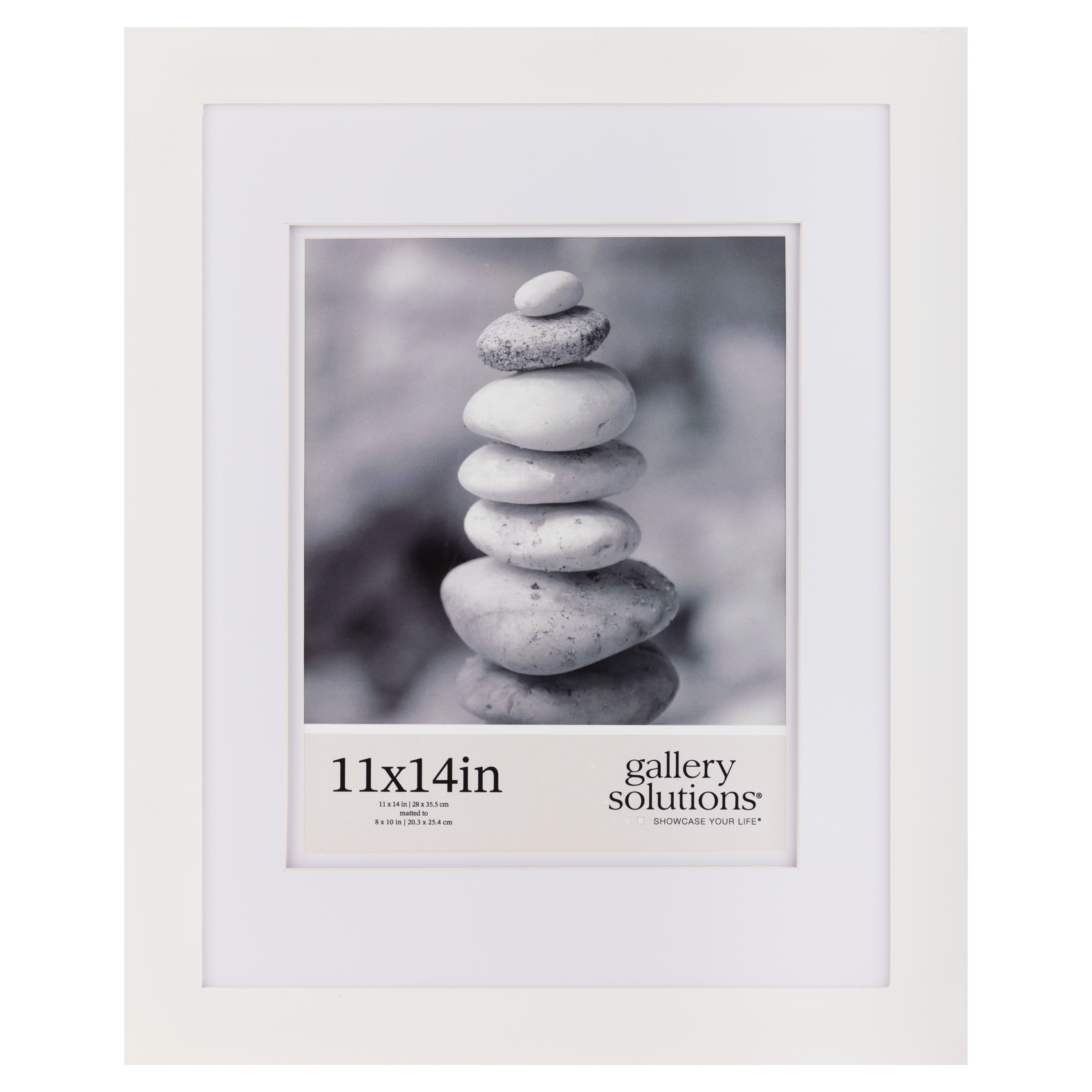 Classic White Wood 11x14 Floating Tabletop and Wall Frame