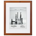 thumbnail image 1 of Gallery Solutions - 16"x20" Flat Walnut Frame - Rectangular Wall Mount - For 11"x14" Photos - Premium Wood with Double White Mat, 1 of 10