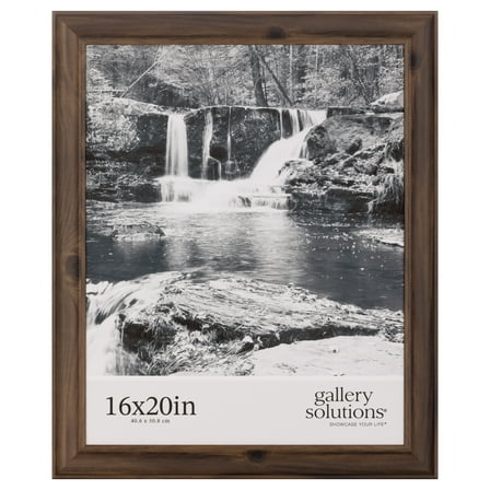 Gallery Solutions 16"x20" Photo Frame - Large Walnut Wall Poster Frame