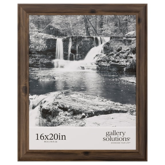 Gallery Solutions 16"x20" Photo Frame - Large Walnut Wall Poster Frame