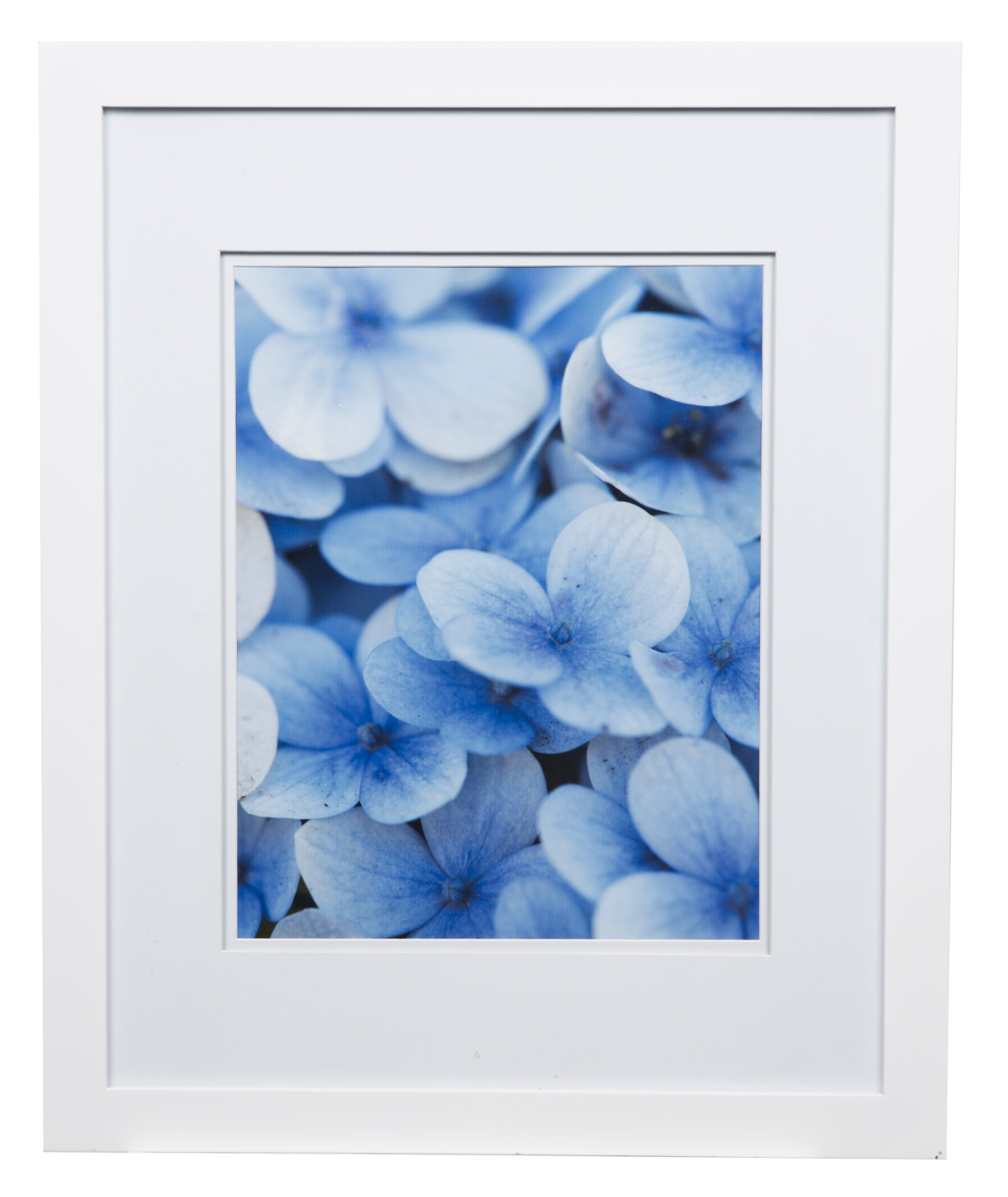 Gallery Solutions 16x20 Flat White Wall Frame with Double White Mat For  11x14 Picture 