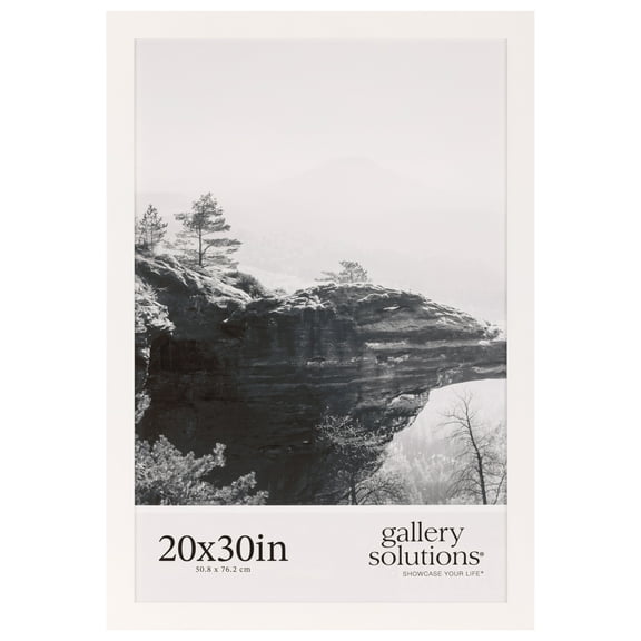 Gallery Solutions 20"x30" White Wood Wall Mount Poster with Hanging Frame - White