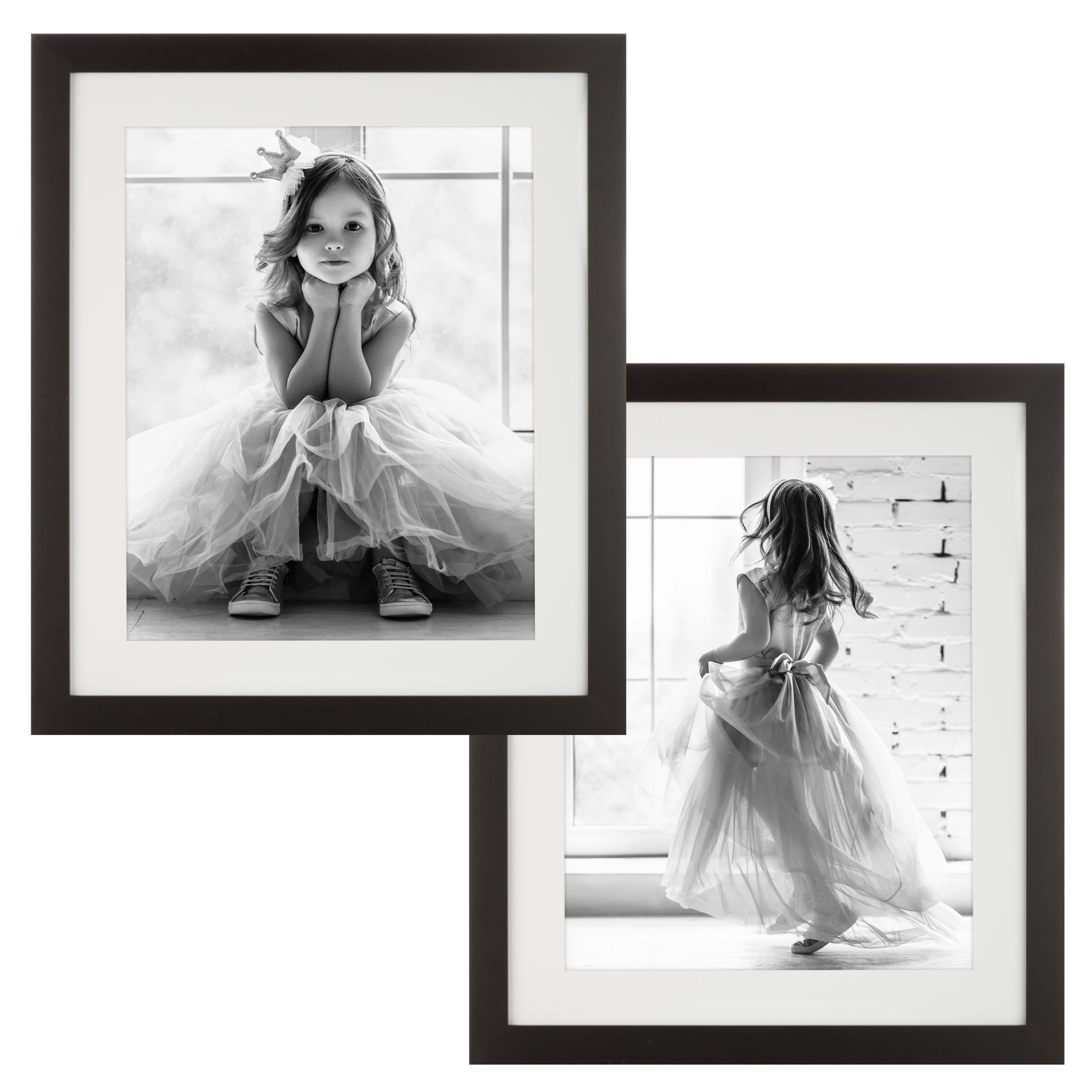 upsimples 16x20 Picture Frame Set of 5, Display Pictures 11x14 with Mat or  16x20 Without Mat, Wall Gallery Poster Frames, Black