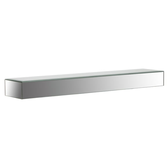 Gallery Solutions 22" x 4" Mirrored Glass Decorative Wall Mount Rectangular Floating Shelf