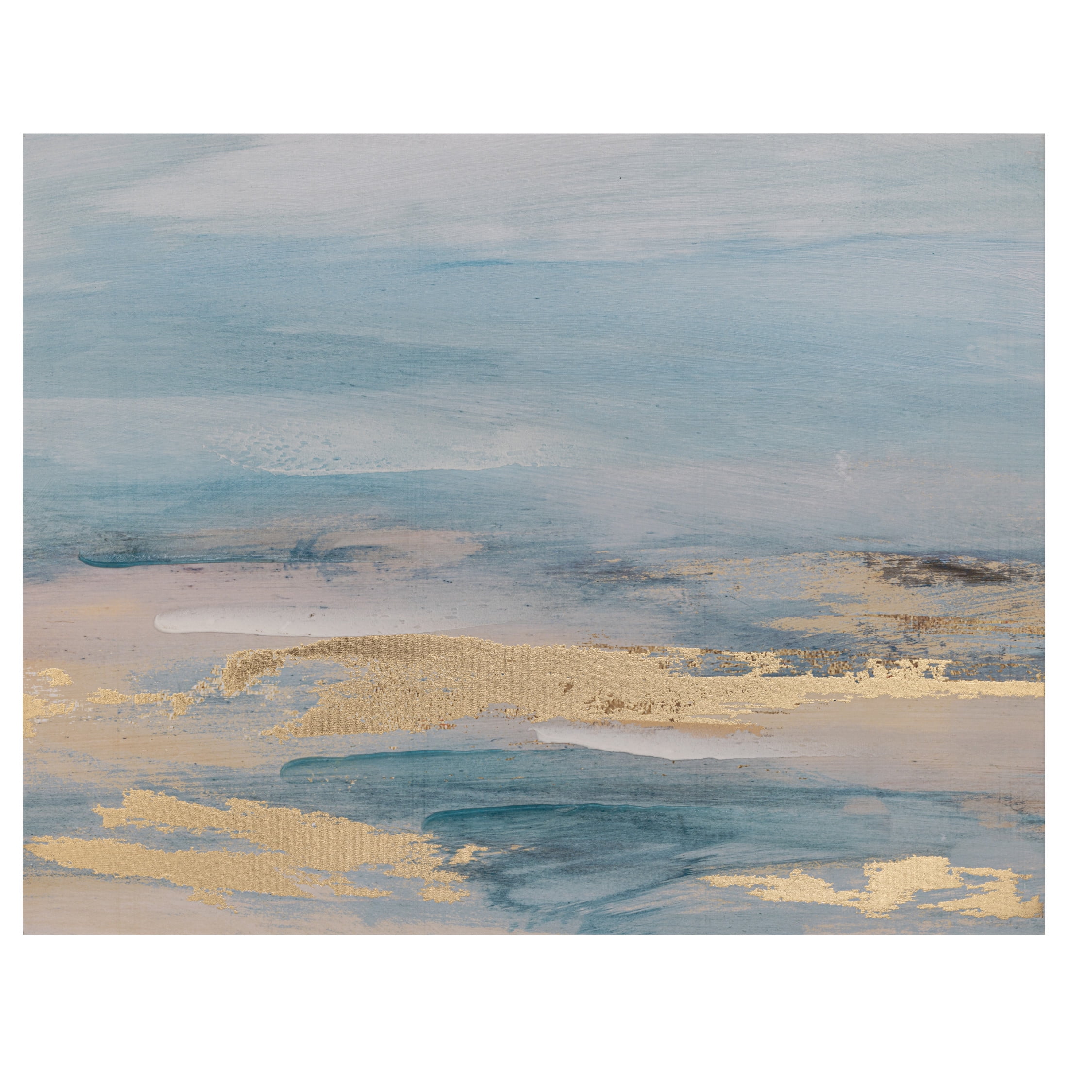 Gallery Solutions 28x22 Serene Landscape Canvas Art - Hand-Painted Embellishments and Textured Stucco, MDF Frame with Sawtooth Hangers for Large Wall Décor