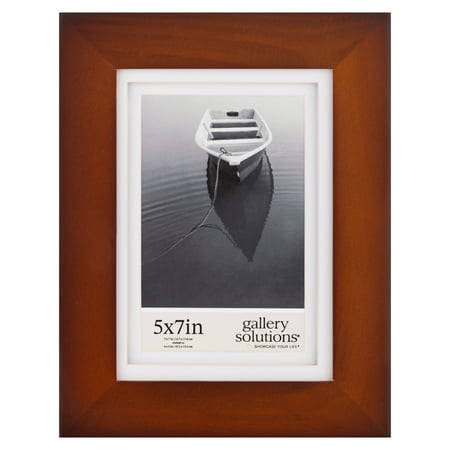 Gallery Solutions 5"x7" Flat Walnut Frame Rectangular Tabletop, for 4"x6" Pictures - Walnut