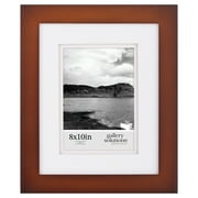 Gallery Solutions 8"x10" Matted Picture Frame, Rectangular Tabletop for 5"x7" Pictures -Walnut