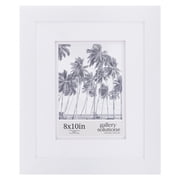 Gallery Solutions 8"x10" Picture Frame - Double White Mat - Wall or Tabletop Display for 5"x7" Photos, White