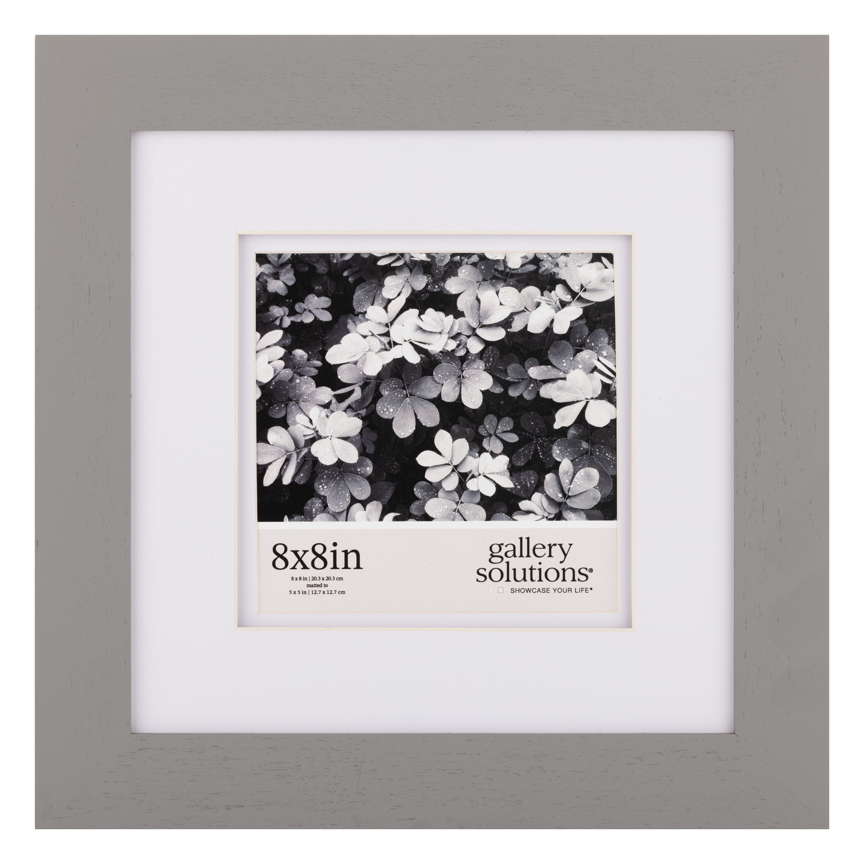 Gray Wood 8x8 Wall Frame with Double White Mat