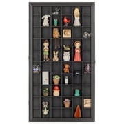 Gallery Solutions Black Wall-Mounted Curio & Shot Glass Display Case - 17"x 32" Glass Door