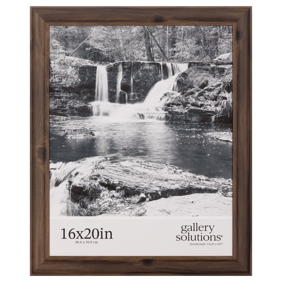 Gallery Solutions Flat Walnut Picture Frame Wall Display 16" x 20" 1-pack