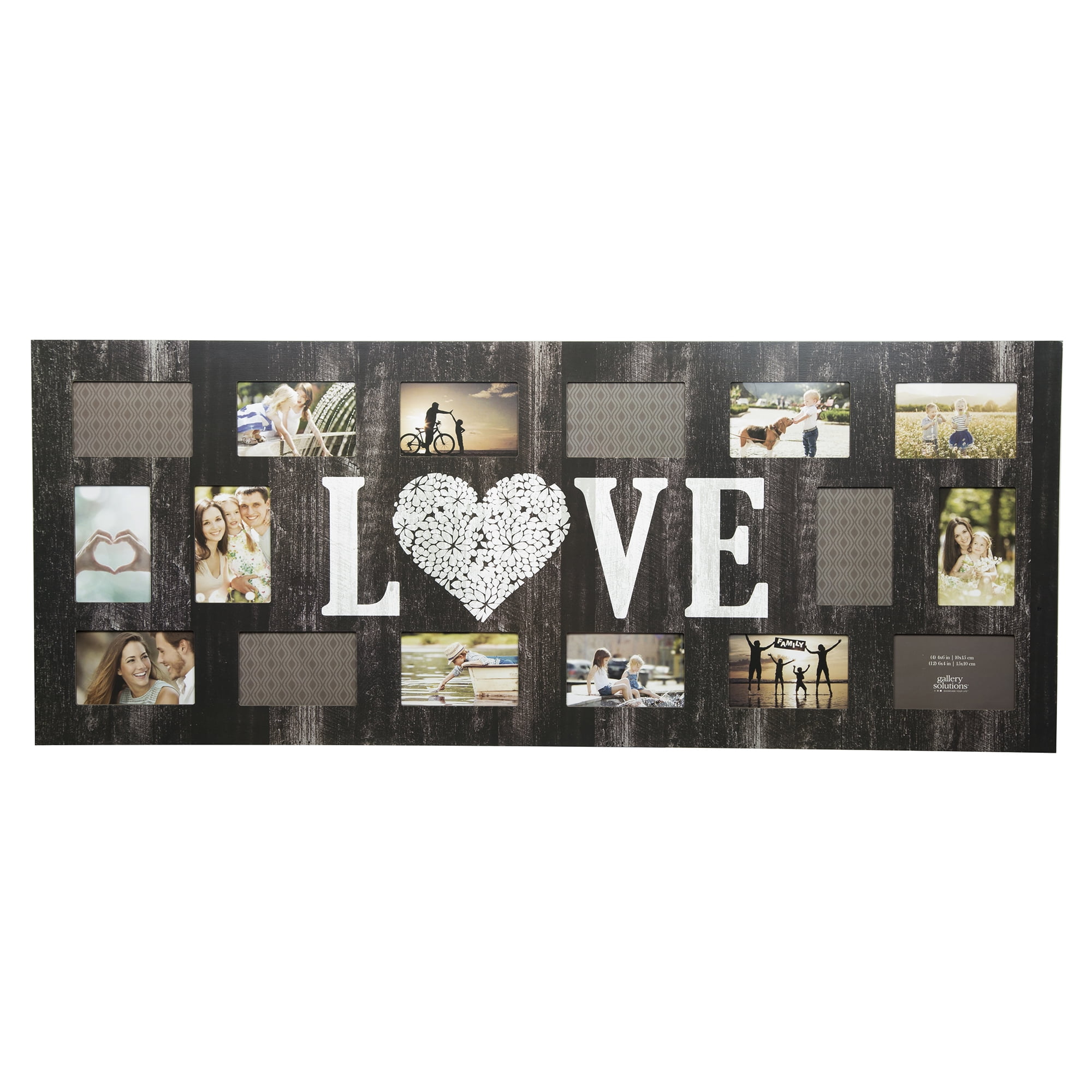 Barnwood Collage Picture Frame. 4 hole 4x6 Multi Opening Frame