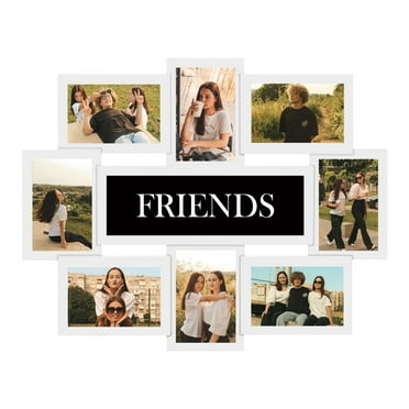 Gallery-Style Family Reunion Photo Frame Wall Hanging- 8 Openings for 6x4 Photos 17" x 22" White