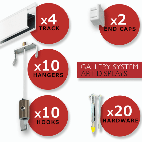 Track Hanging Set Gallery System Art Displays Original Gallery Pro Picture Hanging System ...