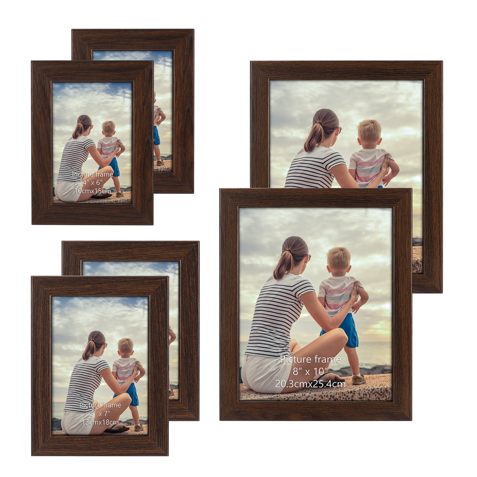 Triple Wood Friends Frame - Holds One 5x7 and Two 4x6 Photos