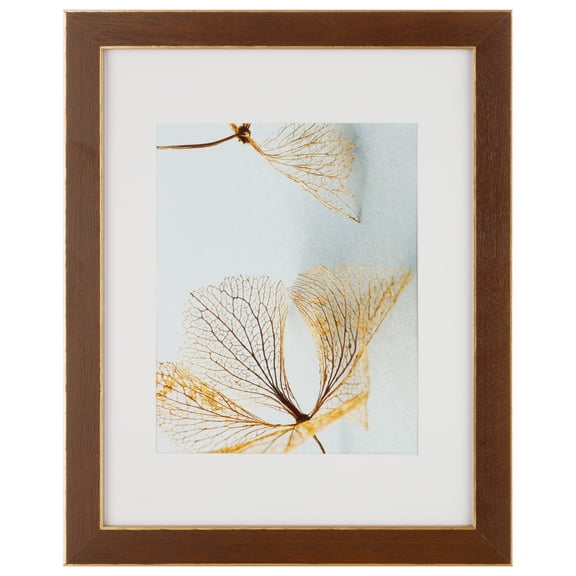 Gallery Walnut & Gold Trim Frame with Mat by Studio Decor
