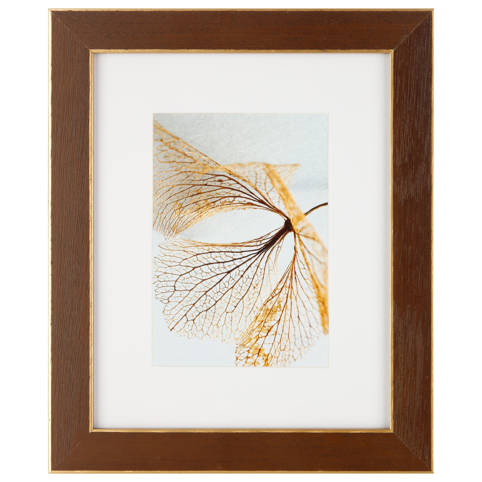 Gallery Walnut & Gold Trim Frame with Mat by Studio Décor