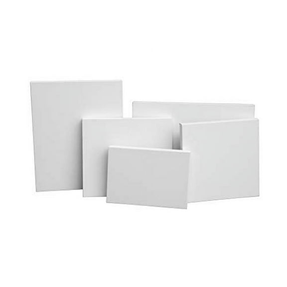 Gallery Wrapped Art Canvas. Blank and Ready for Painting, 1 1/2" Depth, (6 Pack) (16x20")