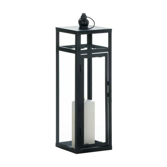 BLACK DRAMATIC GEOMETRY LANTERN