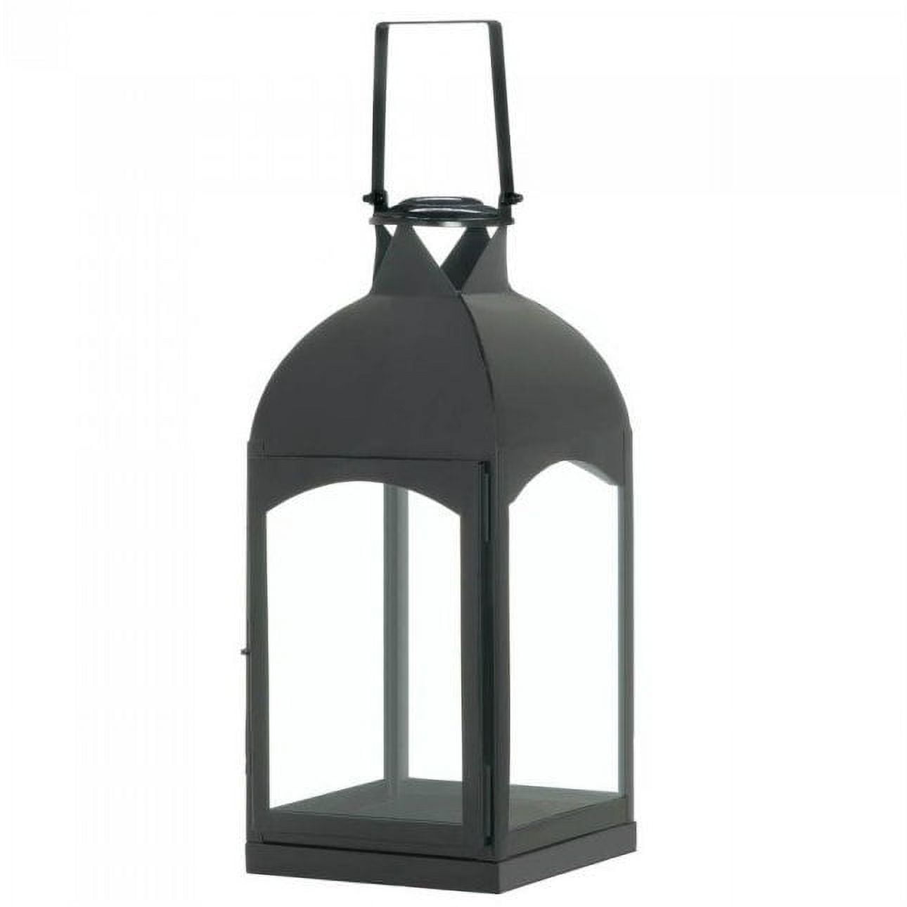 Gallery of Light Modern Candle Lantern, Large Domed Black Hanging Metal