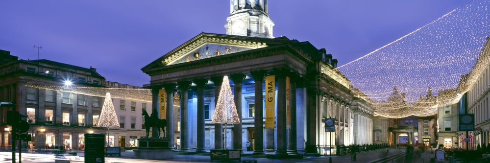Gallery of Modern Art with Christmas decorations Glasgow City Centre Glasgow Scotland Canvas Art - Panoramic Images (36 x 12)