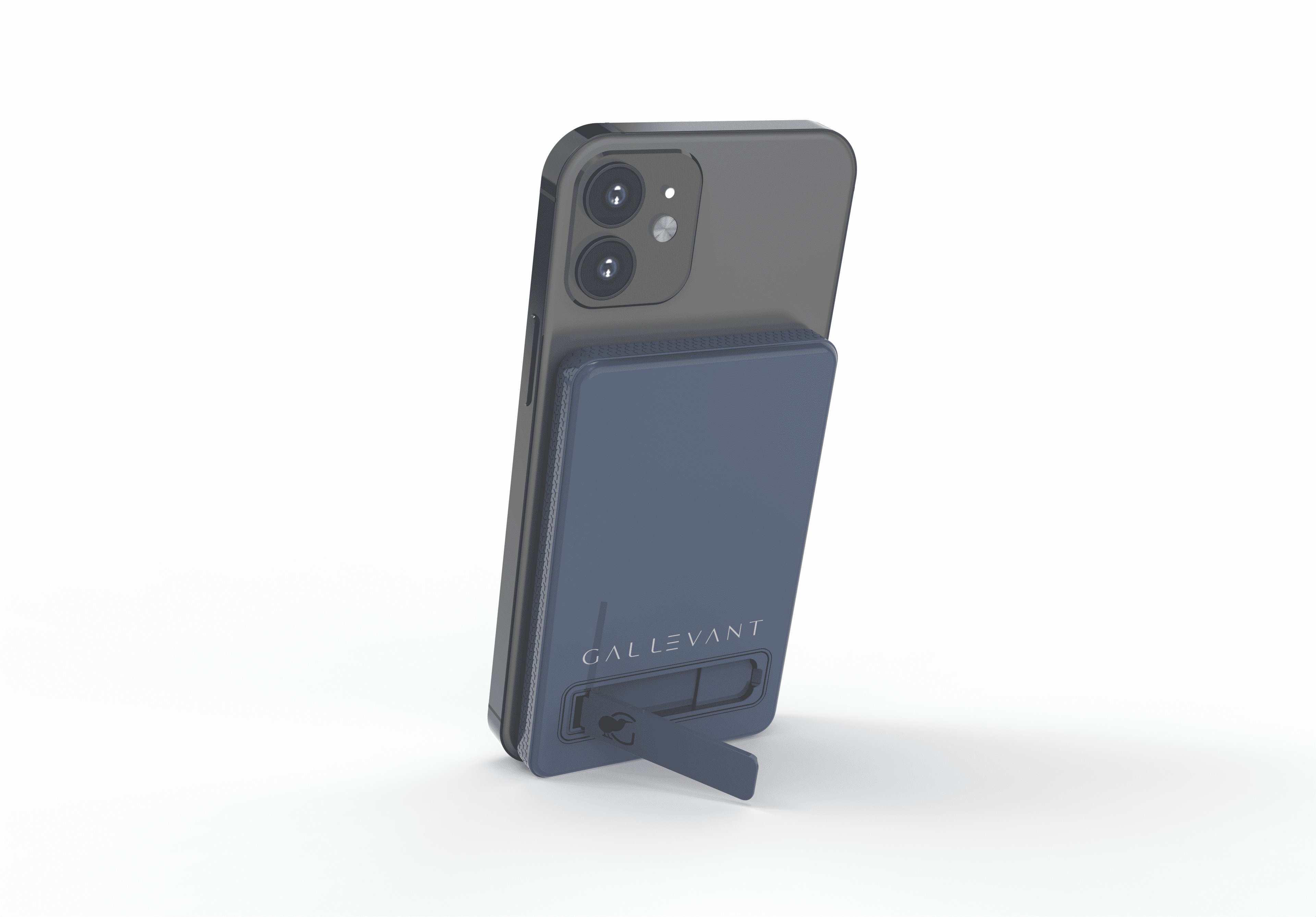 Gallevant 5000mAh Magnetic Wireless Power Bank: Compact, Stylish, Multi-Device Charging, with Built-in Kickstand and USB-C Port – Portable, Fast Charging for iPhone & Android, Navy