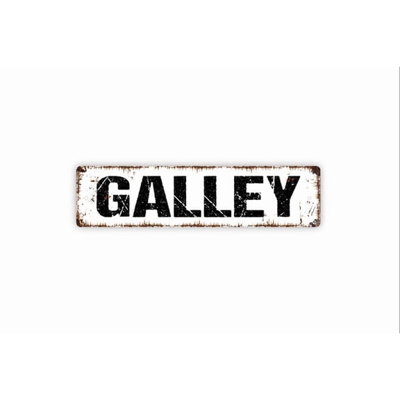 Galley Sign - Nautical Kitchen Pantry Eat Rustic Street Metal Aluminum Sign or Door Name Plate Plaque - Size: 16 x 4 Inches