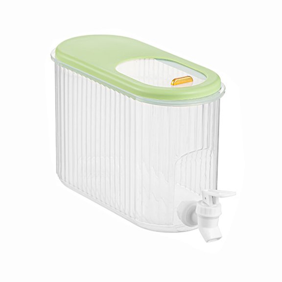 Rirozkan 1 Gallon Beverage Dispenser for Fridge, 3.5L Drink Dispenser with Lid, Refrigerator Drinks Container for Parties, Juice Pitcher, Easy-Pour Spout, Green
