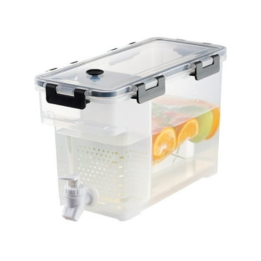 Gallickan 1 Gallon Fridge Drink Dispenser, Beverage Dispenser with Leak-proof Spigot, Plastic Cold Drink Juice Jug for Party Drink, Juice, Iced Tea, Lemonade, Gray