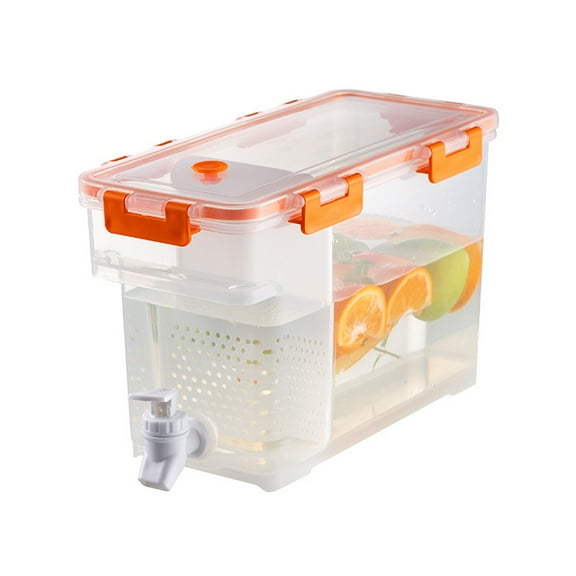 Gallickan 1 Gallon Fridge Drink Dispenser, Beverage Dispenser with Leak-proof Spigot, Plastic Cold Drink Juice Jug for Party Drink, Juice, Iced Tea, Lemonade, Orange