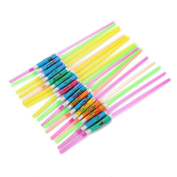 Gallickan 100 Pcs Umbrella Drink Straws, Plastic Fancy Cocktail Straws, Tropical Party Straws for Hawaiian/Birthday/Pool Party Decorations, 100pcs
