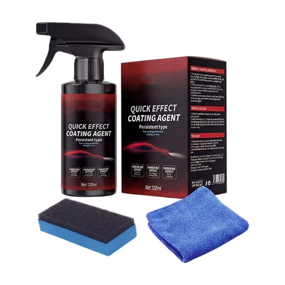 Gallickan 120ml Ceramic Car Coating Spray Kit with Sponge and Towel, Hydrophobic Paint Sealant, Mirror Gloss, Anti-Fouling Protection for All Color Vehicles