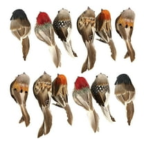 Gallickan 12pcs Artificial Birds, Fake Birds Foam Realistic Feather Birds Decoration Wreath Garden Flower Arrangements Wedding Decor Christmas Tree Party Decor, As Shown