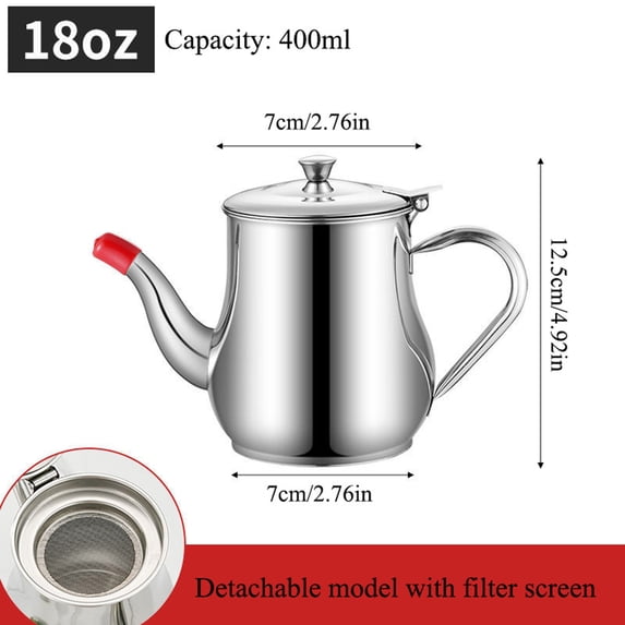 Gallickan 18/24/32/48oz Bacon Grease Container with Mesh Strainer Stainless Steel Cooking Oil Storage Can Pot Kitchen Frying Oil Container Bacon Grease Keeper Saver Metal Oil Filter Pot