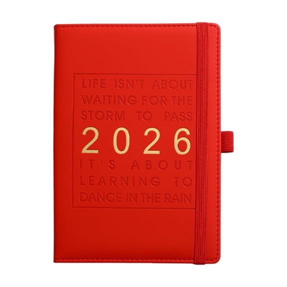 Gallickan 2026 Daily Planner, Large 365 Day Hourly Schedule Notebook, Jan-Dec 2026 Appointment Organizer, Productivity Management Journal, Red