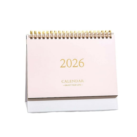 Gallickan 2026 Desk Calendar, Colorful Desktop Calendar with Memo Pad, Office Organizer for Scheduling, Planning, Memo Message Notebook, Pink