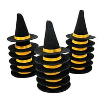 Gallickan 20pcs Mini Halloween Decoration, 2.8 inch Halloween Witch Hats Party Props Wine Bottle Decoration Hat for Outdoor Party Accessories, Black-20pc
