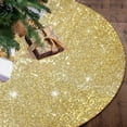 thumbnail image 1 of Gallickan 24 Inches Christmas Tree Skirt, Sequin Velvet Tree Decorative Skirts Glitter Tree Cover Mat Xmas Tree Skirt for Christmas Halloween Tree Decoration, Khaki, 1 of 9