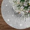 thumbnail image 1 of Gallickan 24 Inches Christmas Tree Skirt, Sequin Velvet Tree Decorative Skirts Glitter Tree Cover Mat Xmas Tree Skirt for Christmas Halloween Tree Decoration, Silver, 1 of 9