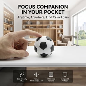 Gallickan 3 Inch Printed Football Clicker, Soccer Button Fidget Toy for Stress Relief, Tabletop Finger Press Game for Football Fans, Compact Sports Decor