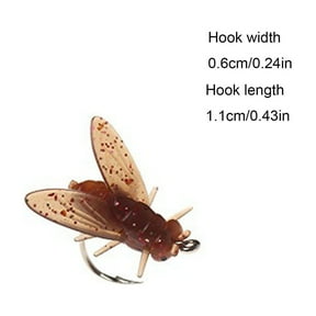 Gallickan 30PCS Fly Fishing Bait Red S, Soft Fly Bait with Attractant for Micro Fishing