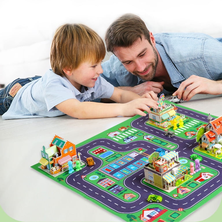 Gallickan 3D Puzzles City Scene for Kids, Cardboard Building Kit