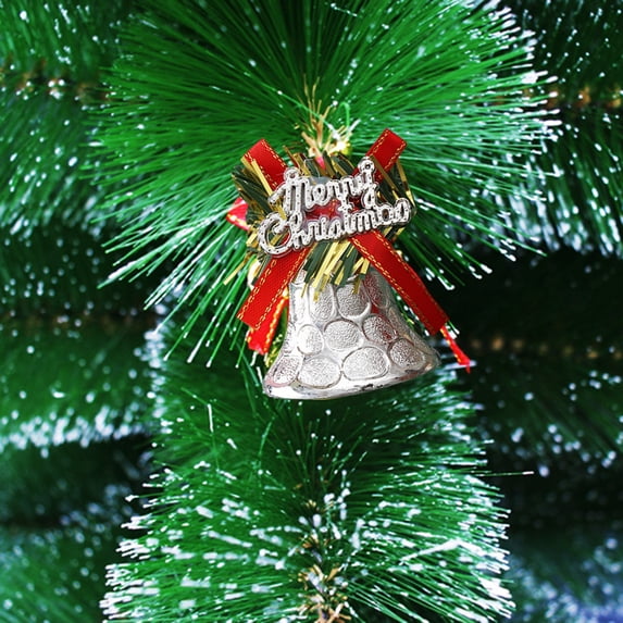 Gallickan 4 Packs Christmas Bell Ornaments, Christmas Ornaments for Xmas Tree Decorative Bell Charms Gifts for Christmas Tree Window Room Wedding Decoration, Silver