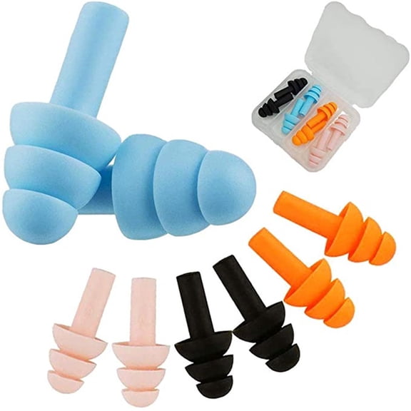 Gallickan 4 Pair Silicone Swimming Ear Plugs, Soft Reusable Waterproof Earplugs for Adults Kids, Surf Diving Surfing Pool Shower Hearing Protection, Lightweight