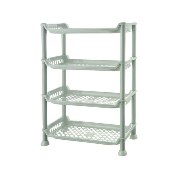 Gallickan 4-Tier Storage Rack, Multi Layer Bathroom and Kitchen Organizer, Desktop Standing Shelf for Countertop Space Saving, Green
