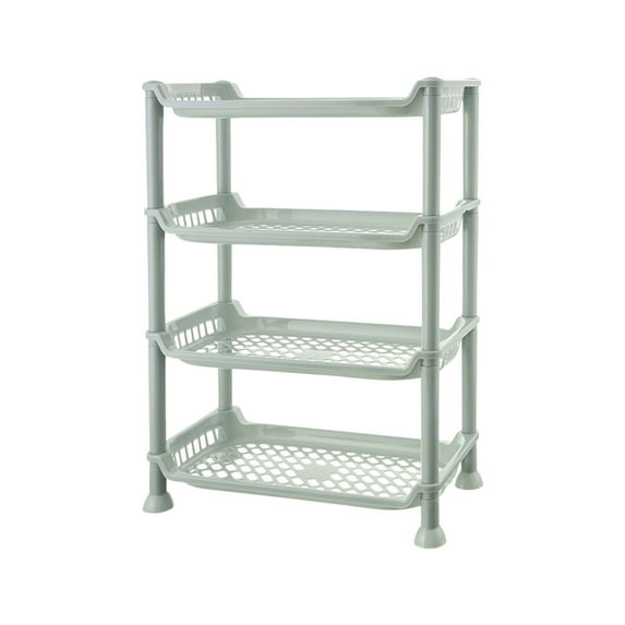 Gallickan 4-Tier Storage Rack, Multi Layer Bathroom and Kitchen Organizer, Desktop Standing Shelf for Countertop Space Saving, Green