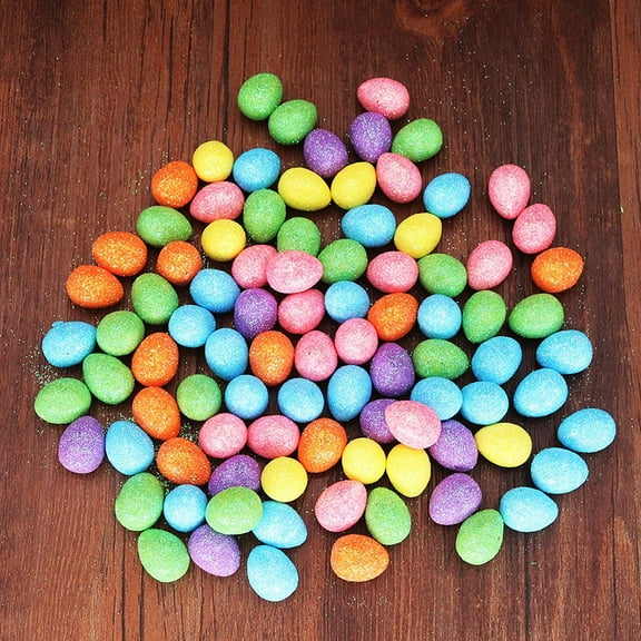 Gallickan 80 PCS Easter Eggs, Easter Eggs Decorative Foam Easter Eggs Ornaments for Crafts DIY Home Garden Decor, 0.6 x 0.7 Inch