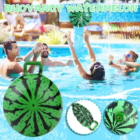 Gallickan 9 Inch Inflatable Watermelon Float Ball with Handle, Realistic Summer Pool Toy for Kids Adults, Beach Water Party Game Decoration, Fun Swim Accessory