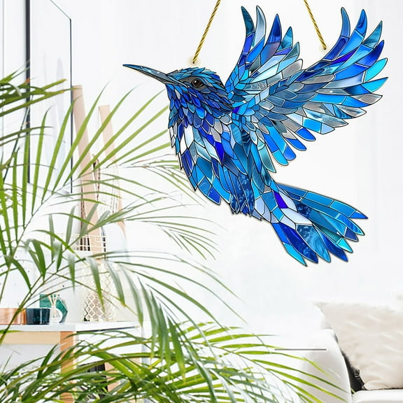 Gallickan Acrylic Bluebird Pendant, Garden Decor Hanging Ornament, Outdoor Home Decoration, Quirky Holiday Decor for Porch and Yard